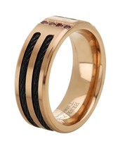 Henri Purec Sapphire Titanium Band Men&#39;s Ring Size 9 - £52.14 GBP