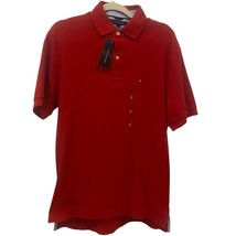 Tommy Hilfiger Men&#39;s Short Sleeve 100% Cotton Regal Red Polo Medium Nwt - £10.71 GBP