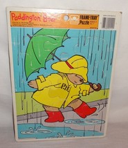 Paddington Bear Rain Umbrella  Frame Tray Puzzle 1989 Golden 12 pc.  U.S.A. - £11.67 GBP