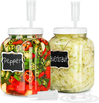 2 Pack 1 Gallon Large Fermentation Jars W 2 SCREW Lid and 3 Airlock - 100% Airti - $44.71