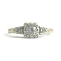 Authenticity Guarantee 
Vintage 1930&#39;s Old Mine Diamond Engagement Ring ... - £792.89 GBP