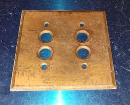 Vintage Brass Double Push Button Light Switch Cover Plate Salvage - $19.99