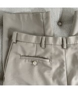 Haggar H26 Mens Chino pants 34x32 Beige straight khaki - $17.28