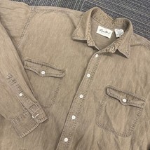 Eddie Bauer Mens Tall Grande XL Long Sleeve Button Up Shirt Pockets - $615.75 MXN