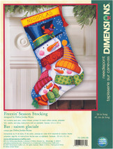 Dimensions Stocking Needlepoint Kit 16&quot; Freezin&#39; Season Stitched Wool&amp;Thread - £25.61 GBP