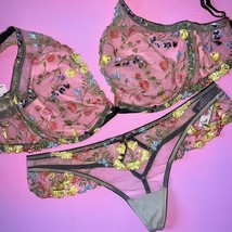 Victoria&#39;s Secret 34D,34DD,34DDD,36A/36B,36D,36DDD Bra Set M Floral Embroidered - £62.01 GBP