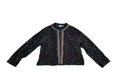 Vintage Chicos boho beaded  sequin velveteen floral lined jacket Size S/M - £35.56 GBP