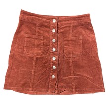 Charlotte Russe Corduroy Mini Skirt Button Front Copper Reddish Brown Si... - £11.34 GBP