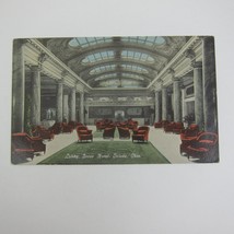 Postcard Toledo Ohio Secor Hotel Lobby Lounge Red Chairs Antique 1914 RARE - £7.85 GBP