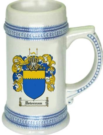 Downnam Coat of Arms Stein / Family Crest Tankard Mug