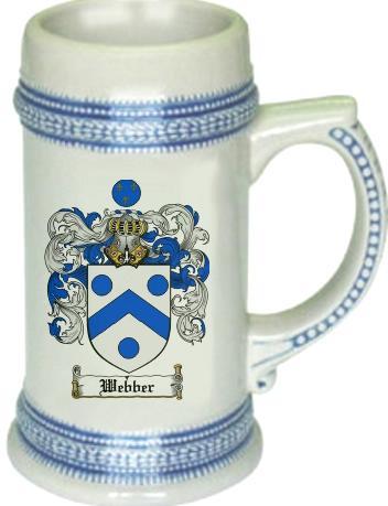 Webber Coat of Arms Stein / Family Crest Tankard Mug