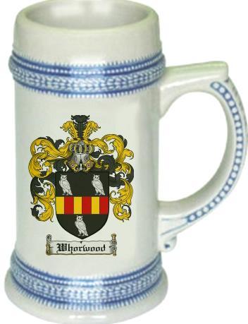 Whorwood Coat of Arms Stein / Family Crest Tankard Mug