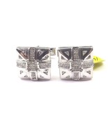 14k White Gold Square Shape Cufflinks With Princess Cut &amp; Round Diamonds... - $17,080.61 MXN