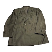 Oscar De La Renta Blazer Jacket Men&#39;s 41 X 35 Green Wool Notch Double Br... - $38.69
