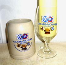 Hacker Pschorr Munich German Beer Stein &amp; Glass - $14.95