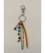 Handcrafted Keychain/Purse Charm, Multicolored Artglass beads - $11.88