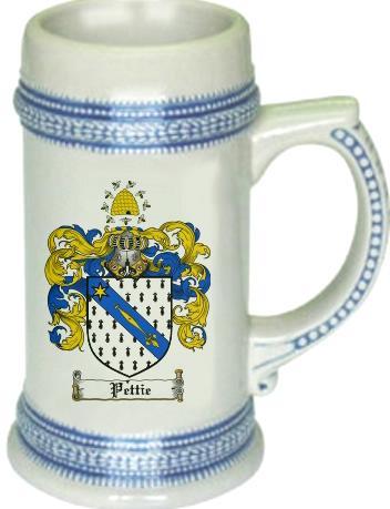 Pettie Coat of Arms Stein / Family Crest Tankard Mug