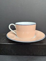 Nikko Fine China Patra Peach Porcelain Flat Coffee Cup with Saucer 8 Oz - $10.00