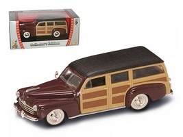 1948 Ford Woody Burgundy 1/43 Diecast Model Car by Road Signature - $24.35