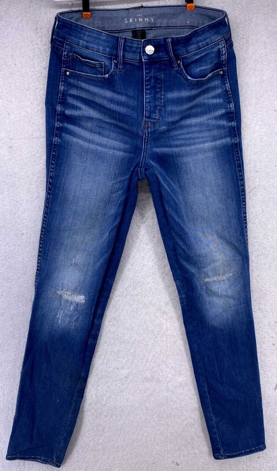 Primary image for White House Black Market Jeans Women's Size 4 Blue HI-Rise Fade Distressed Pants