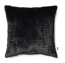 Drew &amp; Jonathan Home Cut Faux Fur Solid Decorative Pillow, 18&quot; X 18&quot; -Black - £29.24 GBP