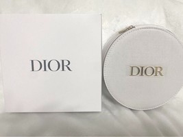 Christian Dior Vanity Pouch White Novelty Limited with MIROR LOGO 15.2cm... - $76.66