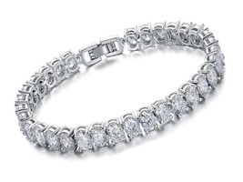 Amazing Quality Zircon Diamond Tennis Bracelet 18K - £157.38 GBP