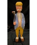 Vintage Wood Carving Statue Figure Golfer Golfing Golf Old Man by Peter ... - $1,225.19 MXN