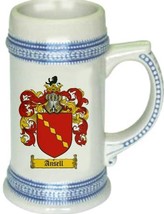 Ansell Coat of Arms Stein / Family Crest Tankard Mug - $21.99