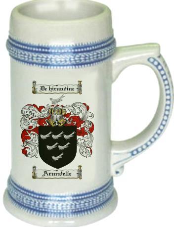 Arundelle Coat of Arms Stein / Family Crest Tankard Mug