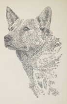 AUSTRALIAN CATTLE DOG ART #38 Signed Kline Word Drawing. Dogs name added... - £38.62 GBP