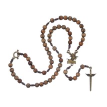 Rosary Necklace of Saint Michael the Archangel in wood - £15.48 GBP