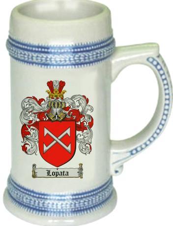 Lopata Coat of Arms Stein / Family Crest Tankard Mug