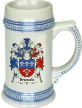 Brzezecki Coat of Arms Stein / Family Crest Tankard Mug - $21.99
