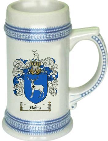 Down Coat of Arms Stein / Family Crest Tankard Mug