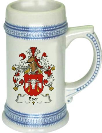 Eder Coat of Arms Stein / Family Crest Tankard Mug - $21.99