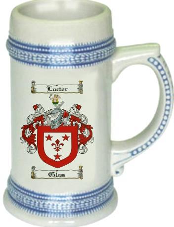 Glas Coat of Arms Stein / Family Crest Tankard Mug