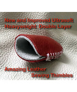 Double layer Ultrasoft HEAVYWEIGHT Amazing Handmade Leather Thimble (1 thimble)  - $24.00