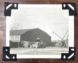 Vintage 1930s PHOTO Old FORD CHEVY Cars Automobile PARKED at Shop Black ... - $19.79