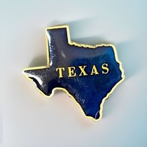 VTG Texas State Map Enamel Pin Souvenir Blue - $7.31