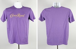 Crown Royal Whiskey T Shirt Womens Medium Purple Cotton Yellow Logo - £17.84 GBP