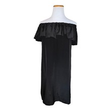 Yumi Kim Silk Ruffle Black Off The Shoulder Dress Style DR-9826 Women Si... - $25.05