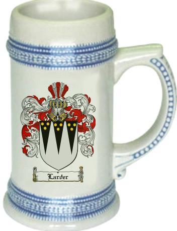 Larder Coat of Arms Stein / Family Crest Tankard Mug - $21.99