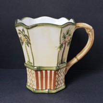 Vintage Palm Tree 16 oz. Porcelain Coffee Mug Cup - £12.20 GBP