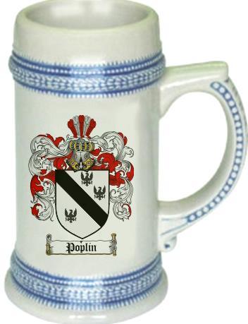 Poplin Coat of Arms Stein / Family Crest Tankard Mug