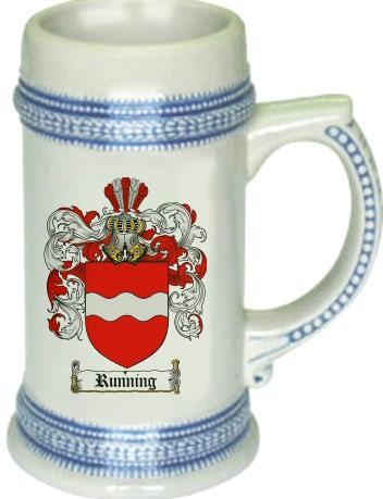 Running Coat of Arms Stein / Family Crest Tankard Mug
