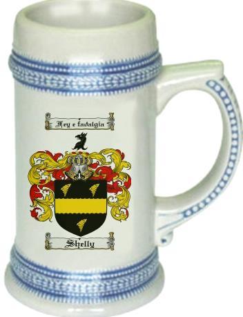 Shelly Coat of Arms Stein / Family Crest Tankard Mug