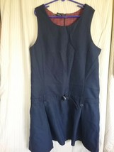 George Girl's Dark Navy School Uniform Belted and Pleated Sleeveless Dress Sz 14 - $4.00