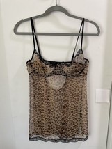 Victorias Secret Leopard Mesh Underwire Cups Camisole Size Large Sheer - $18.42
