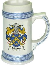 Becquer Coat of Arms Stein / Family Crest Tankard Mug - $21.99